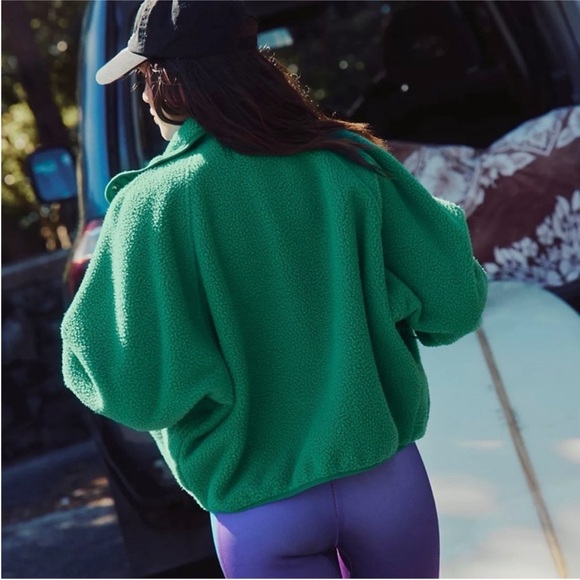 Free People Movement Hit the Slopes Fleece Jacket in Green Size Small - Picture 4 of 9
